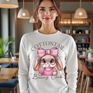 Easter Bunny t-shirt long sleeve S M L XL Funny and cute bunny club egg hunt new